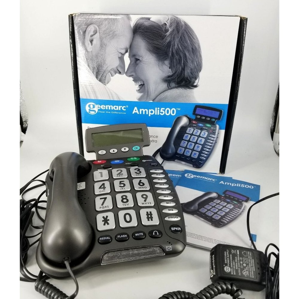Large Button Phone Amplified Corded Telephone Desk Wall Home House Office WORKS
